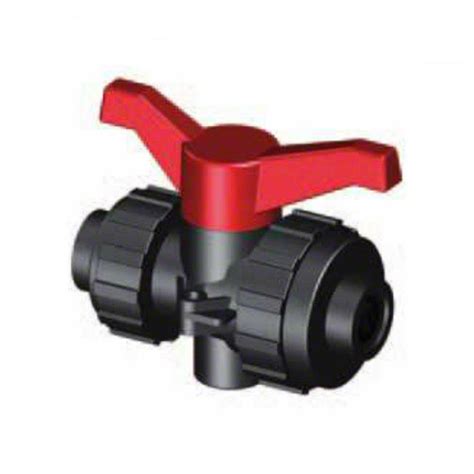 3 Ways Ball Valve PPGF PVC U Gluing Sleeves EPDM Red Handle Kwerk