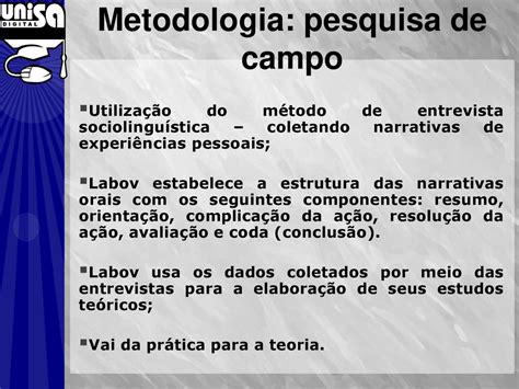 Labov E A Sua Teoria A Pesquisa Sociolingu Stica Ppt Carregar