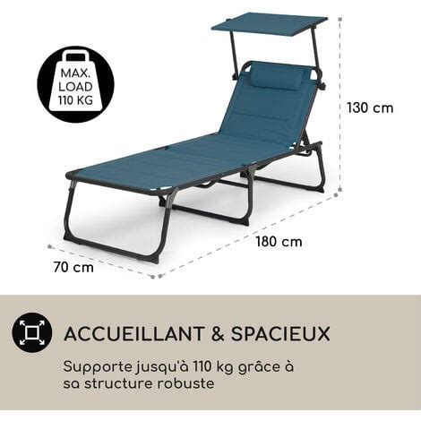 Blumfeldt Bain De Soleil Transat Jardin Exterieur Chaise Longue De