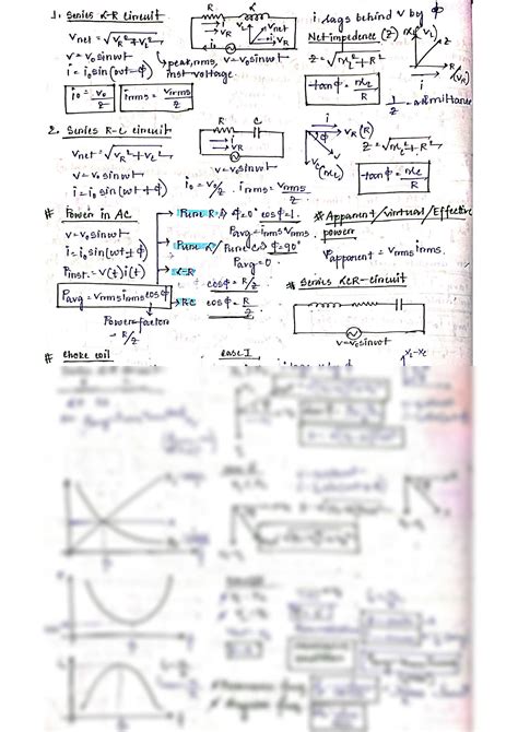 SOLUTION Alternating Current Formula Chart Studypool