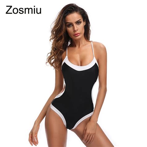 Zosmiu Hotest Solid One Piece Swimsuit 2018 Sexy Backless Women Bathing