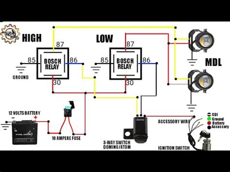 Mini Driving Light Diagram With Relay Master Moto Basic Youtube