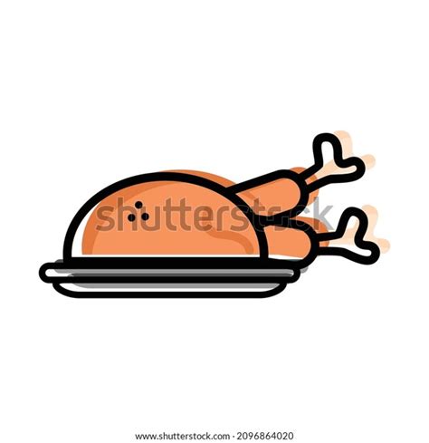 Cartoon Roast Chicken Illustration Grilled Chicken Stock Vector ...