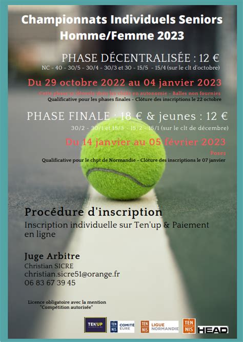 Championnats Individuels S Niors De L Eure Tennis Club De