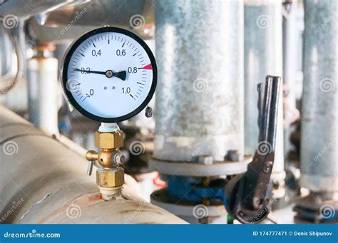 Pressure Gauge Showing Pressure On The Water Supply Pipe Stock Image