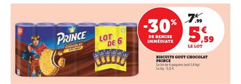 Promo Biscuits Goût Chocolat Prince chez Super U iCatalogue fr