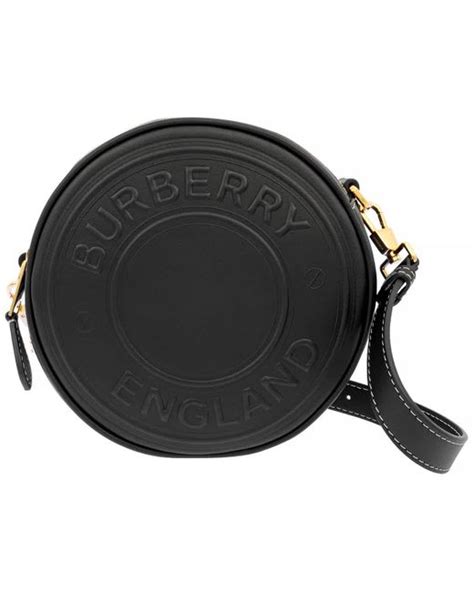 Burberry Black Leather Logo Embsed Round Louise Bag Lyst