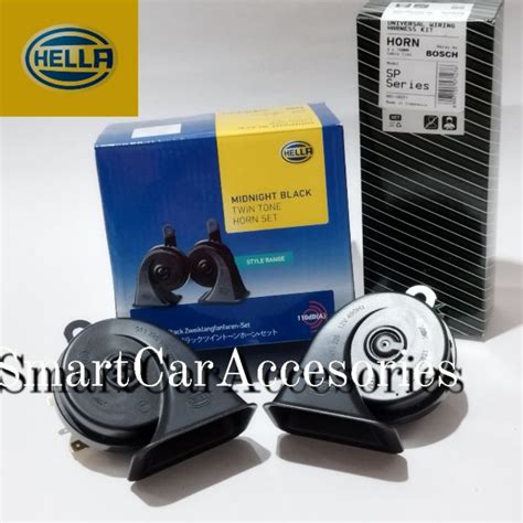 Jual Klakson Keong Hella Hela Midnight Twin Tone Hitam 12V 12Volt