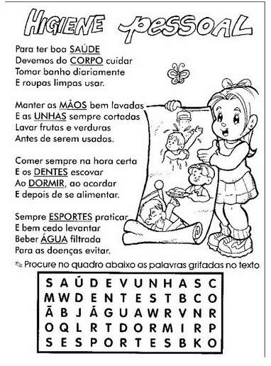 Atividade Sobre Higiene Pessoal 3 Ano - PROFESSORA FATINHA: HIGIENE CORPORAL 3º ANO