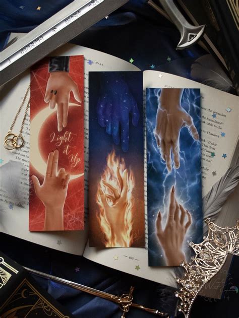 Crescent City Bookmark Set Crescent City Art Sarah J Maas Bryce Quinlan