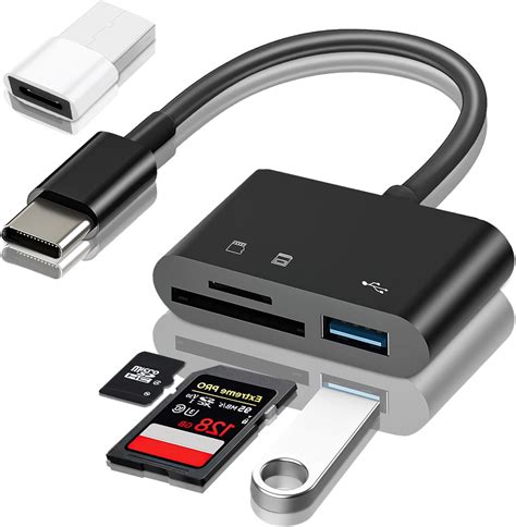 3 in 1 Lecteur de Carte SD USB C Adaptateur de Carte Mémoire Externes