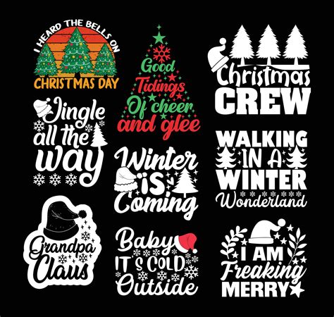 Christmas T shirt Design Bundle, Quotes about Christmas Day, Christmas ...