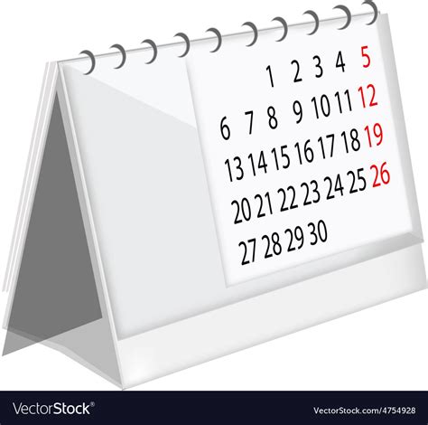 Table calendar Royalty Free Vector Image - VectorStock