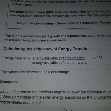 Biology Energy And Ecosystems Energy Transfer Flashcards Quizlet