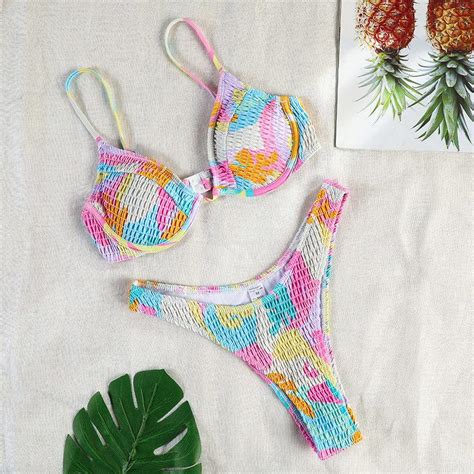 Sexy Triangle Bikini Set String Bikinis Patchwork Traje De Baño Push Up