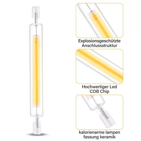 LED R7S HALOG NE Ampoule 10W 78mm 20W 118mm Verre Cob Tube Lampe