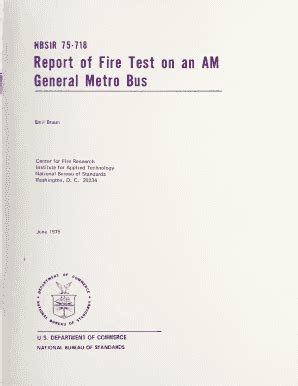 Fillable Online Nvlpubs Nist Report Of Fire Test On An Am General Metro