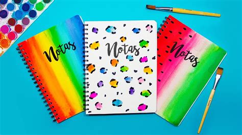 DIY 3 IDEAS para decorar tus libretas con ACUARELAS super FÁCIL