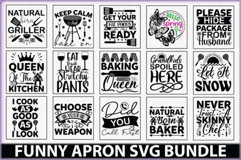 Funny Apron Svg Bundle Graphic By Mightypejes · Creative Fabrica