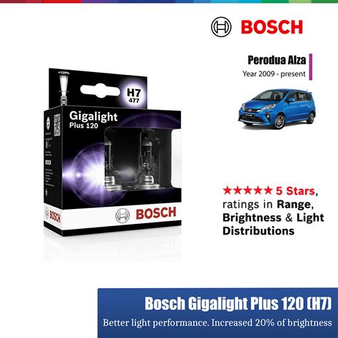 Bosch Gigalight Plus 120 H7 Headlight Bulb For Perodua Alza Auto2u