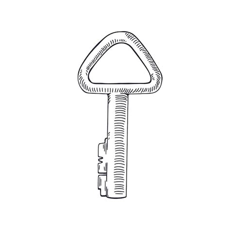 Premium Vector Engraved Drawing Of Outlined Contoured Door Key