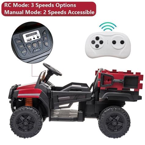 Remote Control Ride-On Tractor with Detachable Trailer for Kids