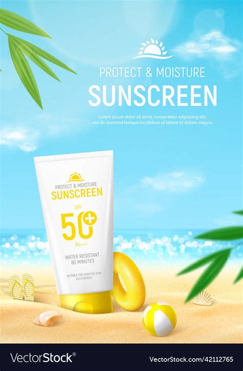 Sunscreen Ad Poster Template Vector Image On Vectorstock Poster