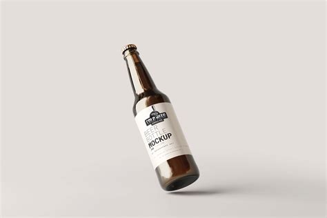 5 Angles Of Amber Beer Bottle Mockup Free Download Resource Boy