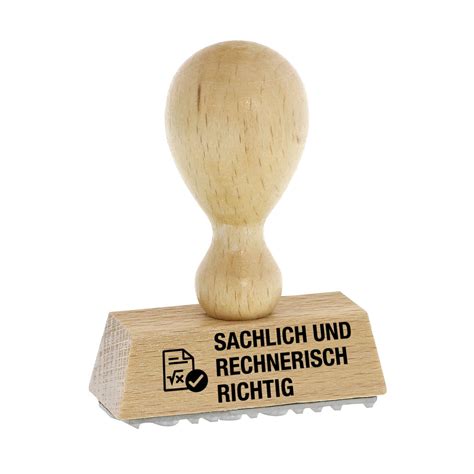 Lagertext Holzstempel Sachlich Und Rechnerisch Richtig X Mm