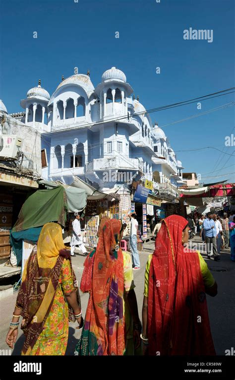 India Rajasthan State Pushkar Crowd In The Streets During The