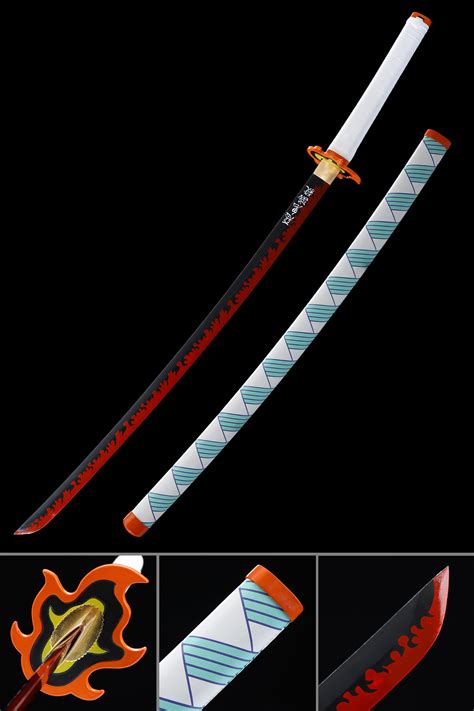 Rengoku Sword | Kyojuro Rengoku's Sword, Demon Slayer Sword, Kimetsu No Yaiba Sword - Nichirin ...