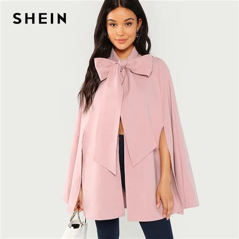 Buy Shein Pink Elegant Workwear Slit Back Tied Front