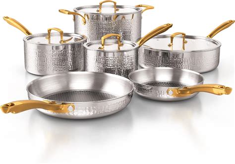 Amazon Homaz Life Pots And Pans Set Tri Ply Stainless Steel