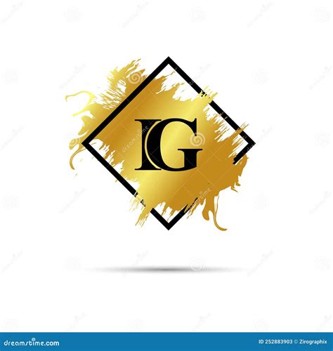 Gold Ig Logo Symbol Vector Art Design Stock Illustration Illustration