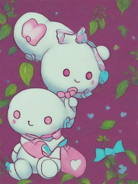 Krea Cute Pastel Painting Of Cinnamoroll Sanrio