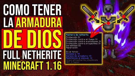 Como Tener La ARMADURA DE DIOS FULL NETHERITE En Minecraft 1 16 YouTube