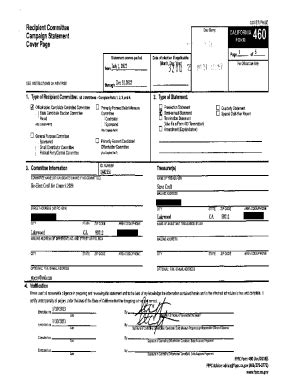 Fillable Online Form 460 Semi Annual Termination Campaign Fax