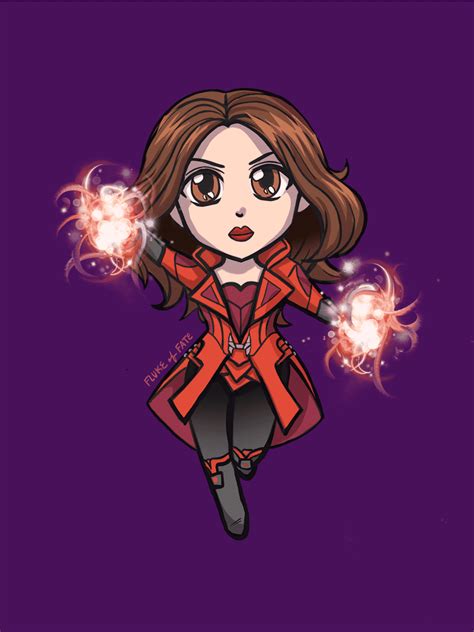 Wanda Maximoff Batman Doctor Destino Arte Chibi Bruja Escarlata