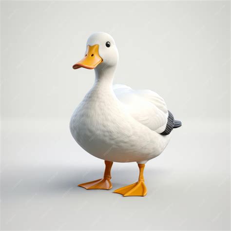 Premium Photo Realistic 3d Duck Model On White Background