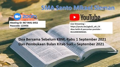 Doa Bersama Mengawali KBM Dan Pembukaan Bulan Kitab Suci SMA Santo