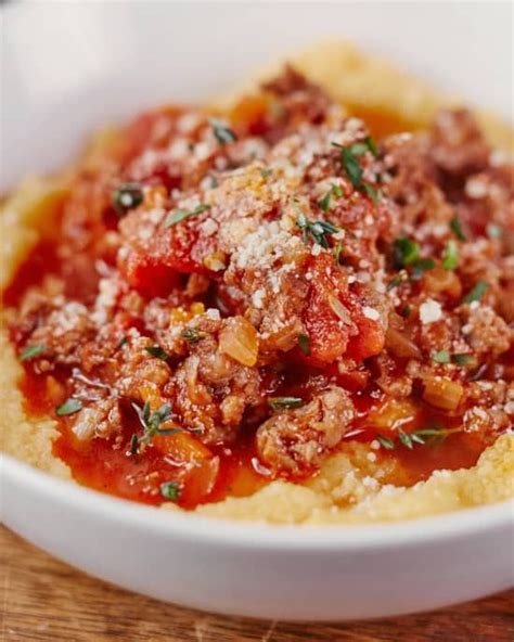 Recipe Sausage Ragù Over Creamy Polenta Recipe Sausage Ragu Italian Sausage Recipes