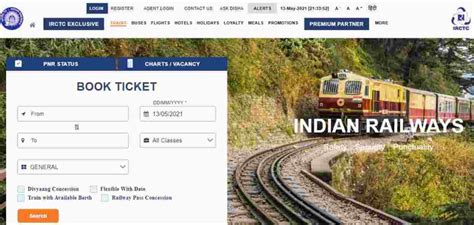 Irctc Next Generation Eticketing Registration Login Ticket Pnr