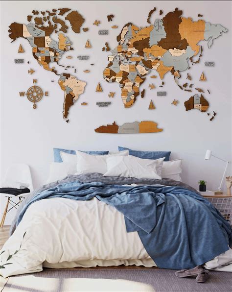 3D WOODEN WORLD WALL MAP FULLL PACK TYPE – WoodLeo