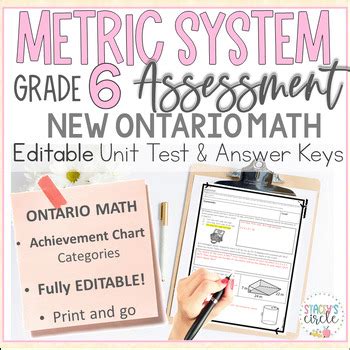 Grade 6 Ontario Math Metric System Assessment By Stacey S Circle