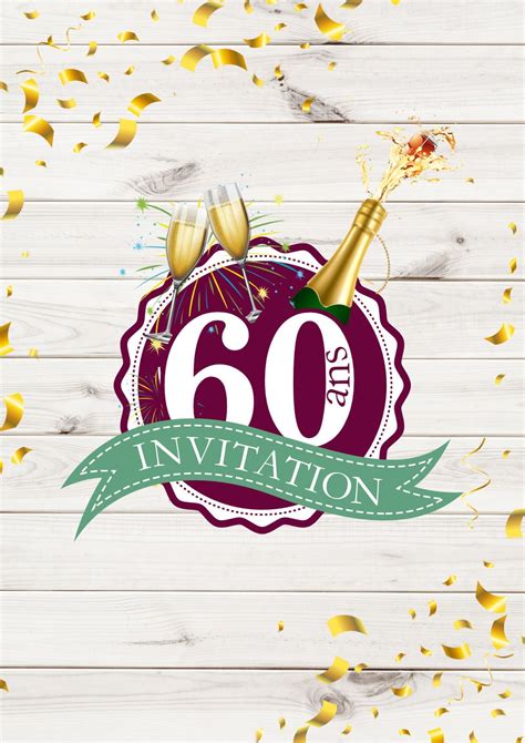 Stressig Messung Rassel Carte Invitation Anniversaire 60 Ans A Imprimer