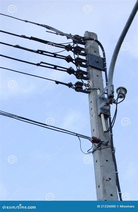 Electric Pole Stock Photo Image Of Cable Line High