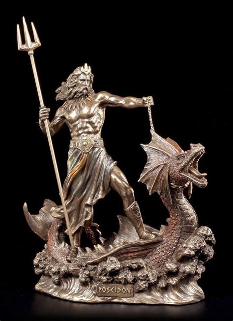 Poseidon Figur Reitend Auf Seeungeheuer Veronese Statue Neptun Gott