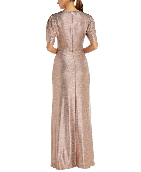 Nightway Metallic Mock Wrap Dress And Reviews Dresses Women Macys