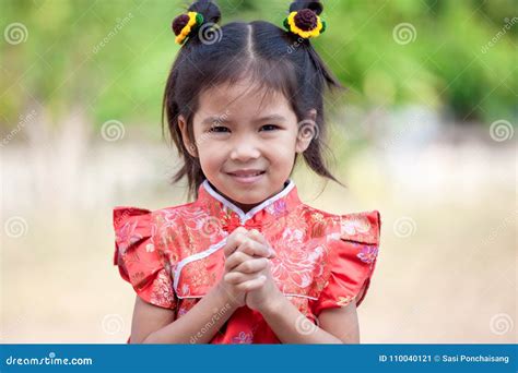 Cute Asian Child Girl With Congratulation Gesture Stock Image Image