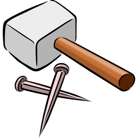 Hammer And Nails Vector Drawing Free Svg